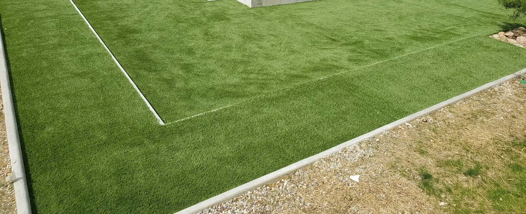 Artificial grass bocce ball court installed by SYNLawn
