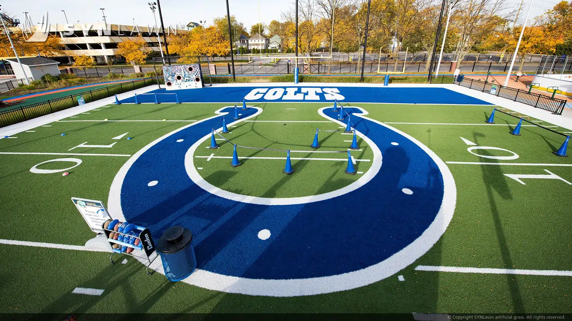 Artificial grass athletic field