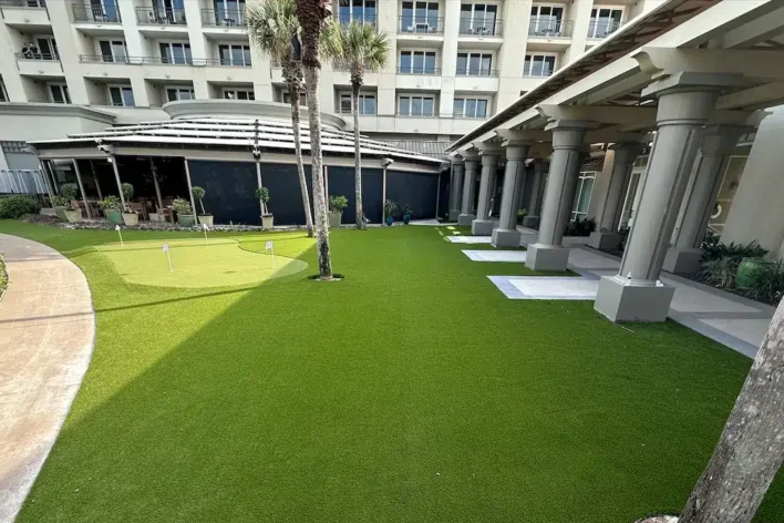 commercial lawn at the Ritz Carlton