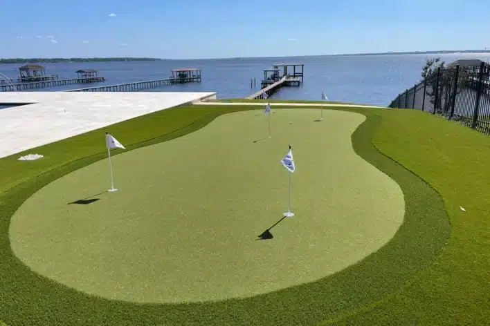 golf green near the ocean